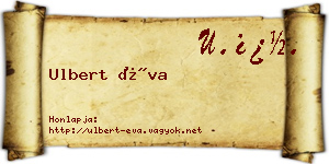 Ulbert Éva névjegykártya